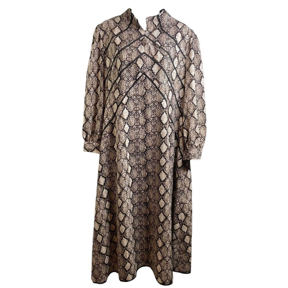Lilia‎ Stogova Women's Modest Long Snakeskin Print Dress Size 54/22 Timeless